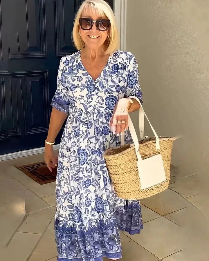 ZEYNEP - KLEID MIDI MIT LOCKEREM BLUMENMUSTER