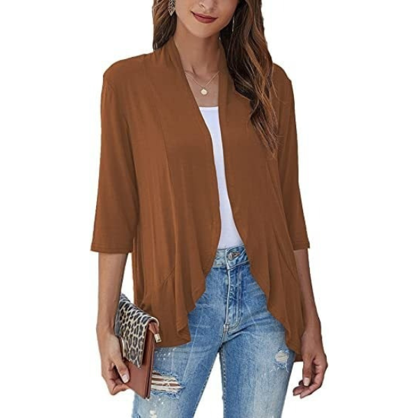 SEVDA - LEICHTER CARDIGAN MIT DREIVIERTELÄRMELN
