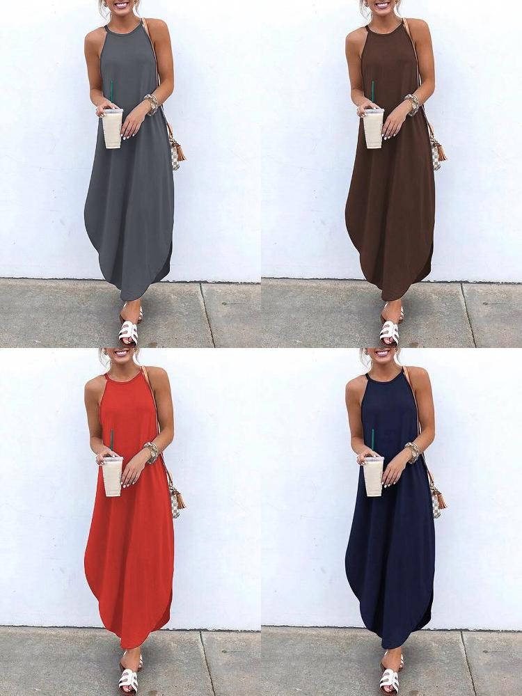 COSIMA - LANGES ÄRMELLOSES KLEID