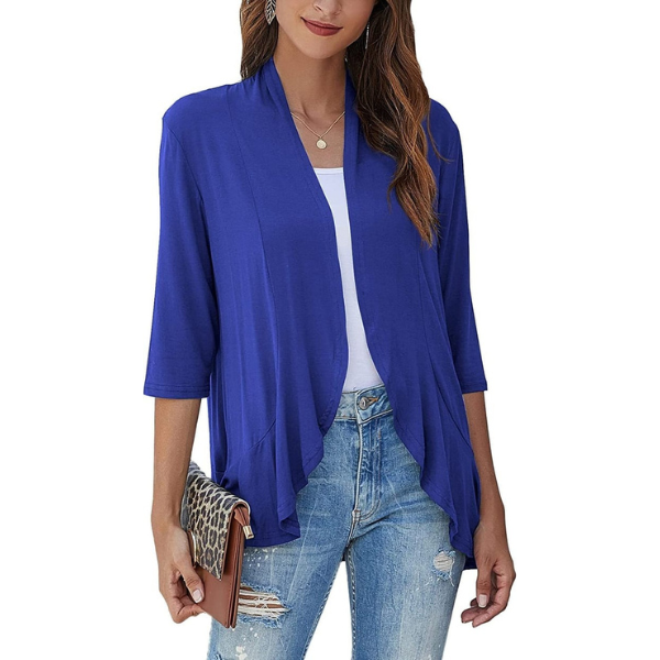 SEVDA - LEICHTER CARDIGAN MIT DREIVIERTELÄRMELN