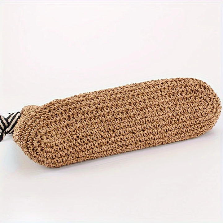 SHALEEN - GEFLOCHTENE TASCHE MIT STOFFHENKELN