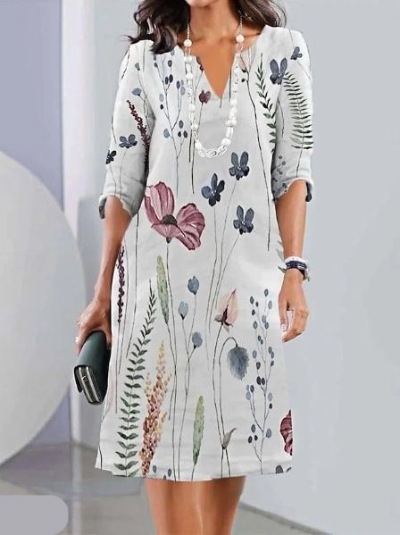 ALISA - FLIESSENDES KLEID MIT BLUMENMUSTER