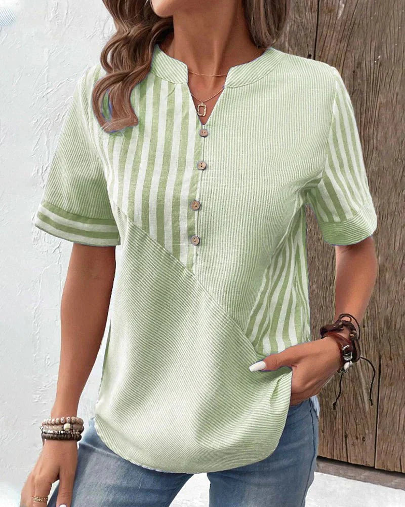 LUANA - LOCKERE BLUSE MIT STREIFENMUSTER