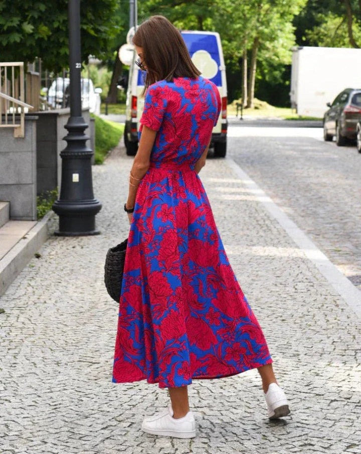 AMINA - LANGES WICKELKLEID MIT PRINT