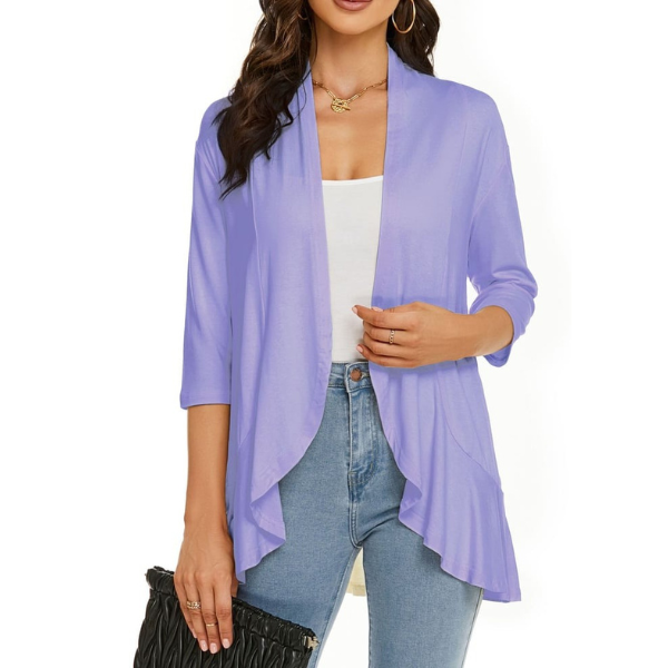 SEVDA - LEICHTER CARDIGAN MIT DREIVIERTELÄRMELN