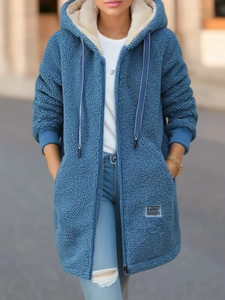 NORBERTA - SHERPA-JACKE MIT KAPUZE