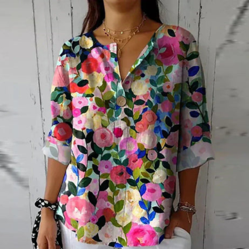 TIZIANA - LOCKERE BEDRUCKTE BLUSE