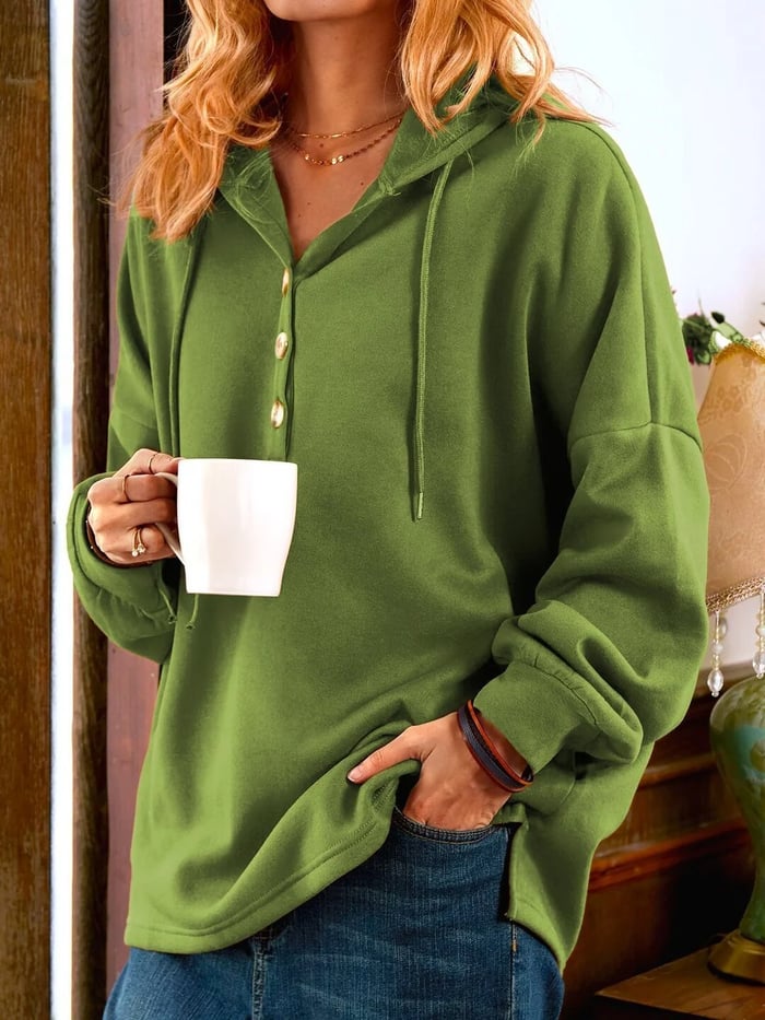 HEDWIG - SWEATSHIRT MIT KNÖPFEN UND KAPUZE