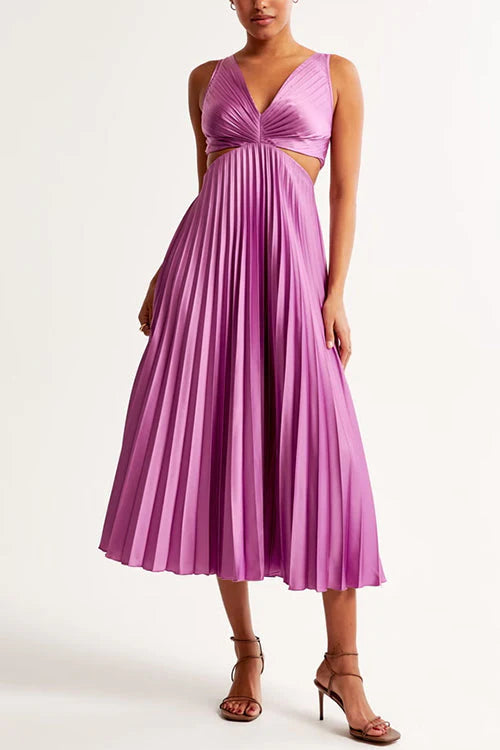 SERAP - PLISSIERTES KLEID MIT SEITLICHEN AUSSCHNITTEN