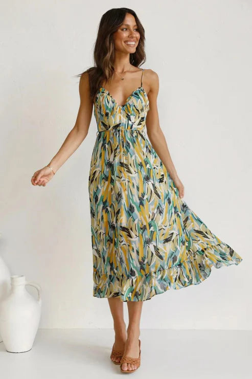 WALTRAUD - MAXIKLEID MIT DÜNNEN TRÄGERN