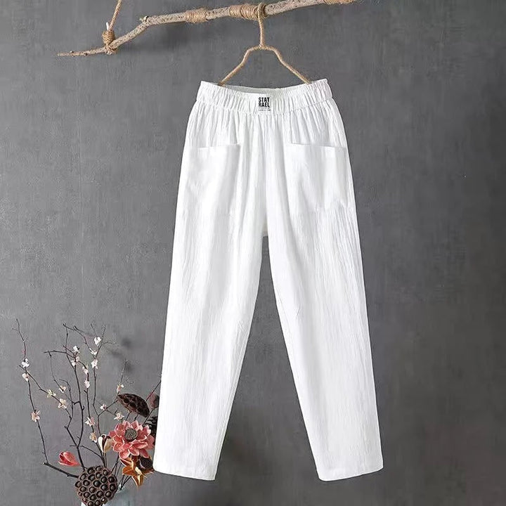 GINA - LOCKERE BAUMWOLLHOSE MIT GERADEM SCHNITT