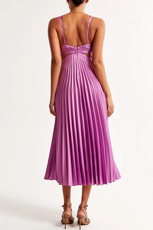 SERAP - PLISSIERTES KLEID MIT SEITLICHEN AUSSCHNITTEN
