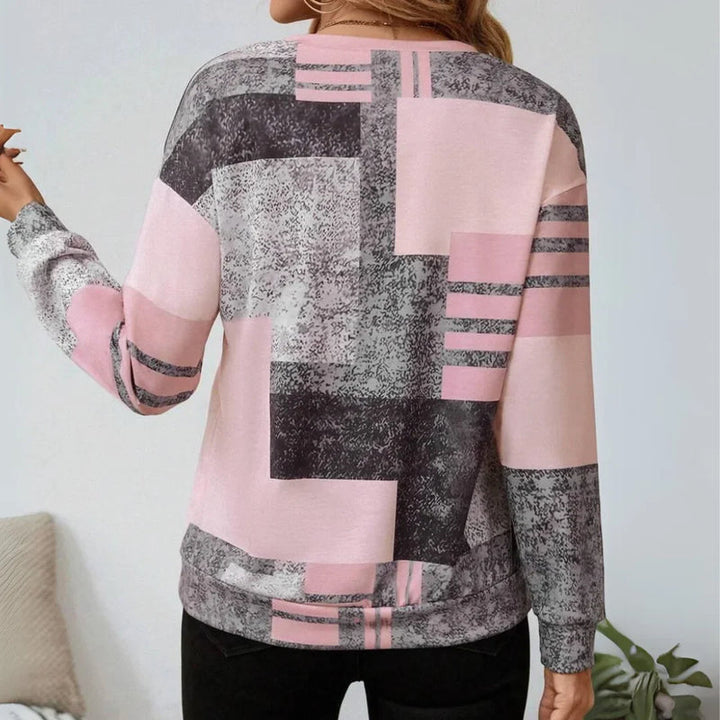 AGNES - GEMUSTERTER ZIPPER-SWEATER