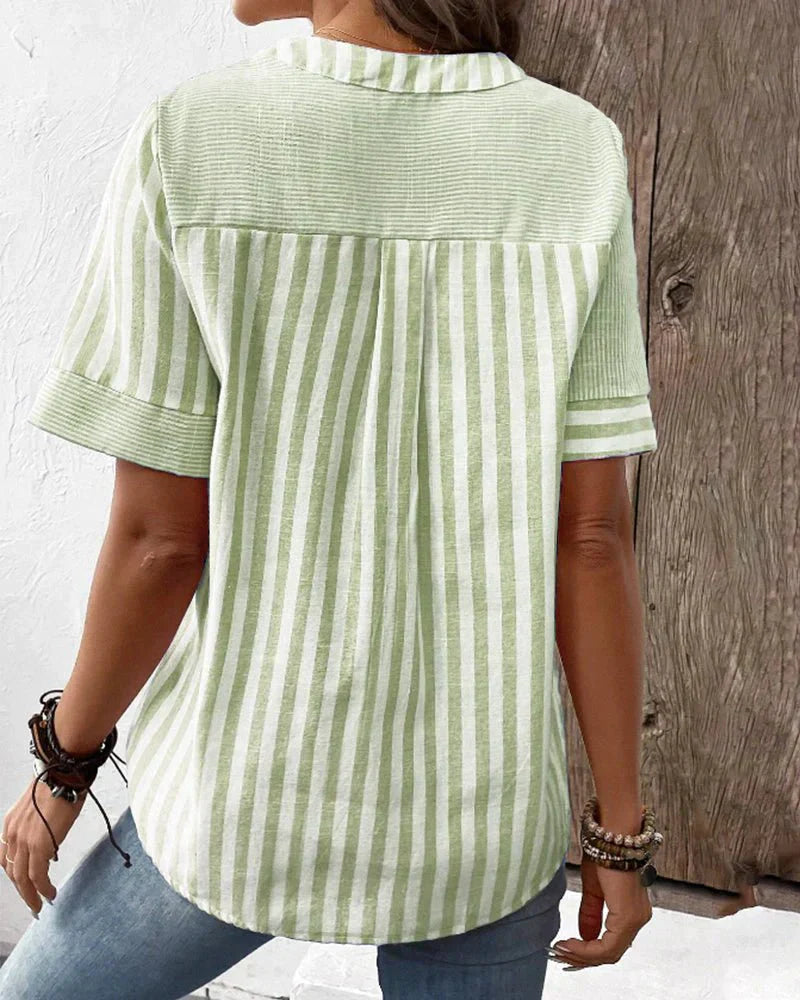 LUANA - LOCKERE BLUSE MIT STREIFENMUSTER