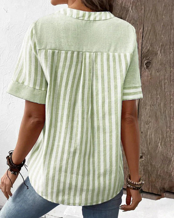 LUANA - LOCKERE BLUSE MIT STREIFENMUSTER
