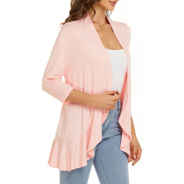 SEVDA - LEICHTER CARDIGAN MIT DREIVIERTELÄRMELN