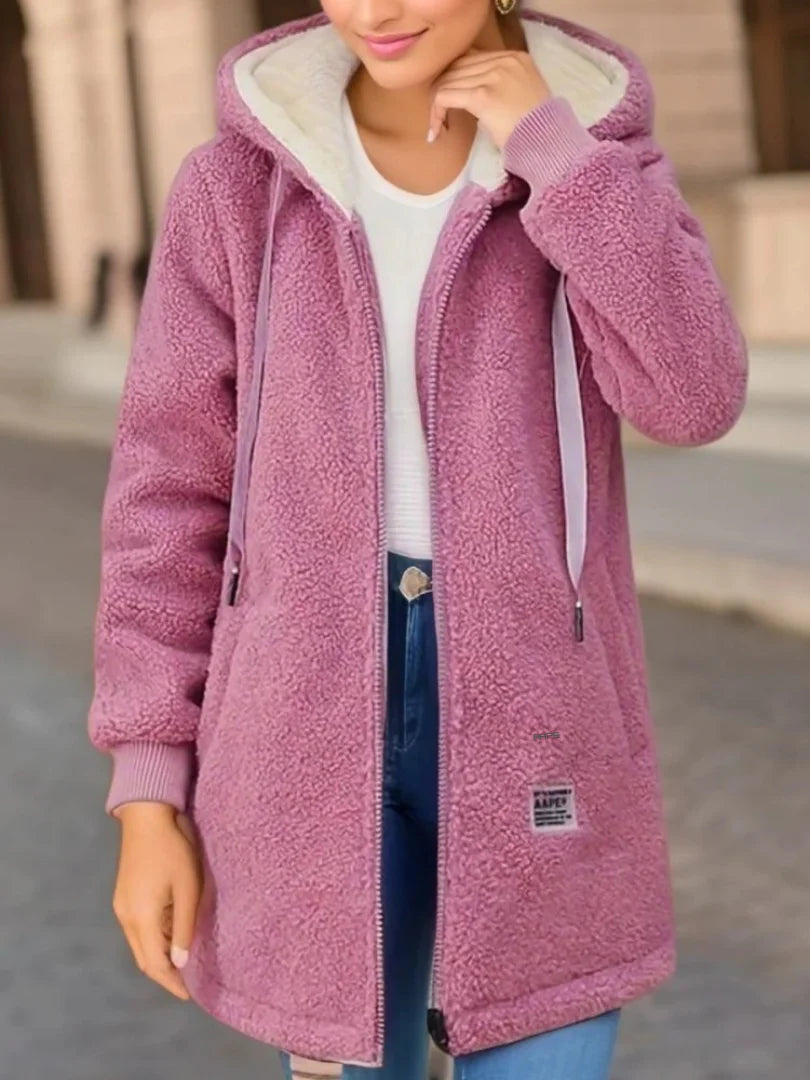 NORBERTA - SHERPA-JACKE MIT KAPUZE