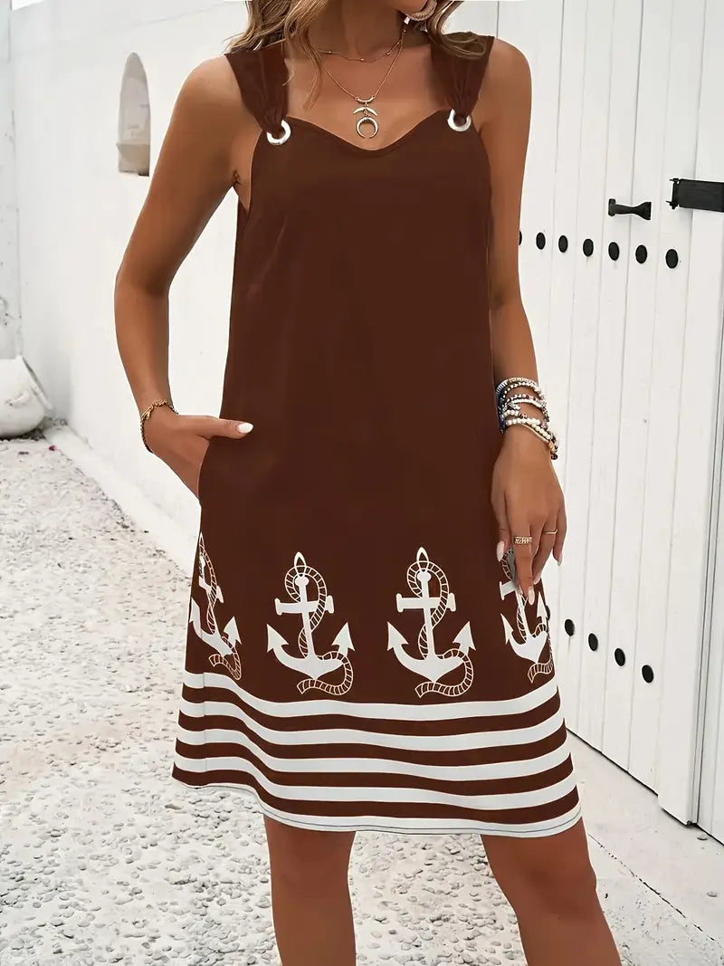 BERNA - ÄRMELLOSES KLEID MIT BREITEN TRÄGERN