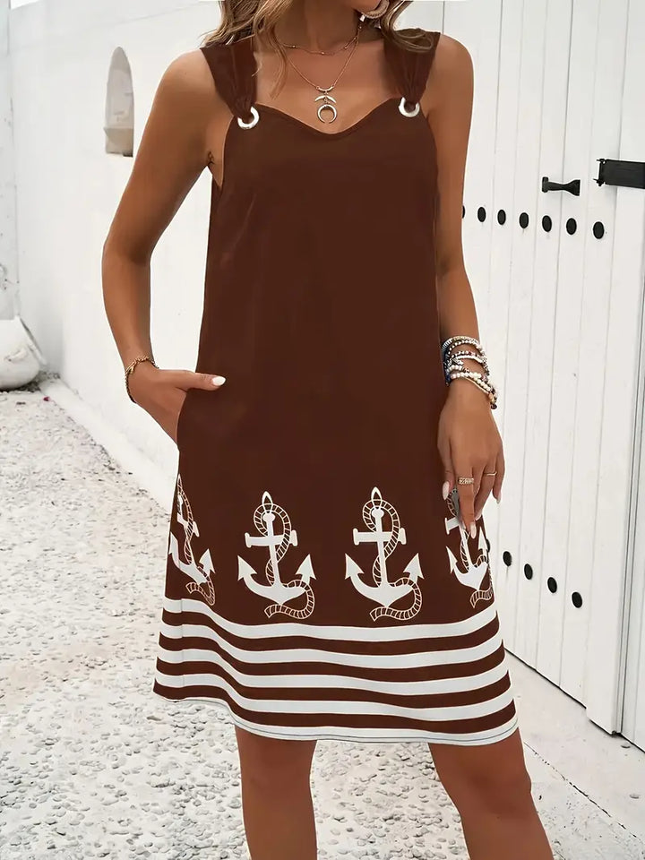 BERNA - ÄRMELLOSES KLEID MIT BREITEN TRÄGERN