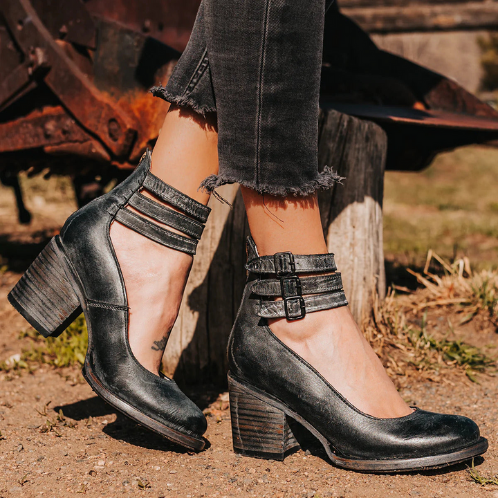 HENRIETTA - SCHUHE MIT ABSATZ AUS VINTAGE-LEDER
