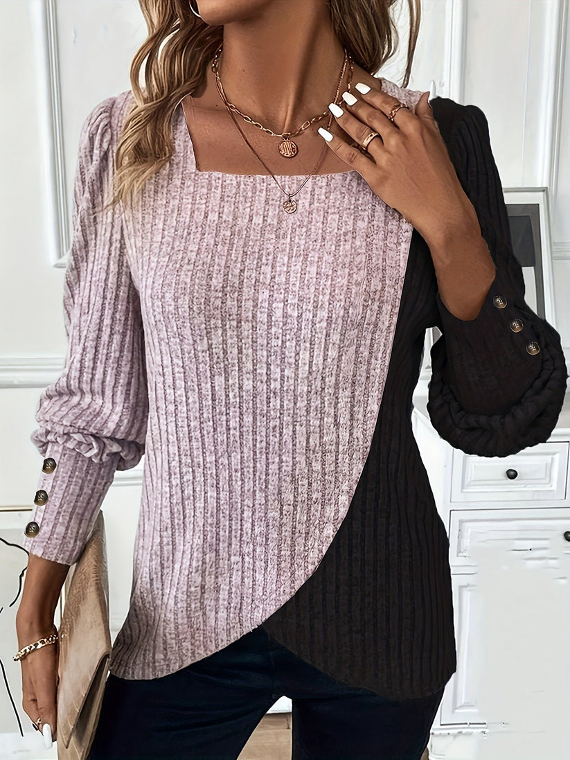 THERESA - BLUSE AUS ASYMMETRISCHEM STRICK
