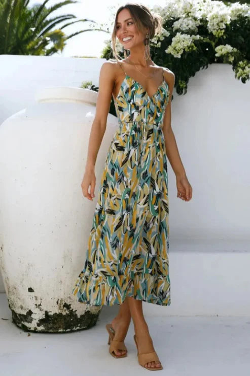 WALTRAUD - MAXIKLEID MIT DÜNNEN TRÄGERN