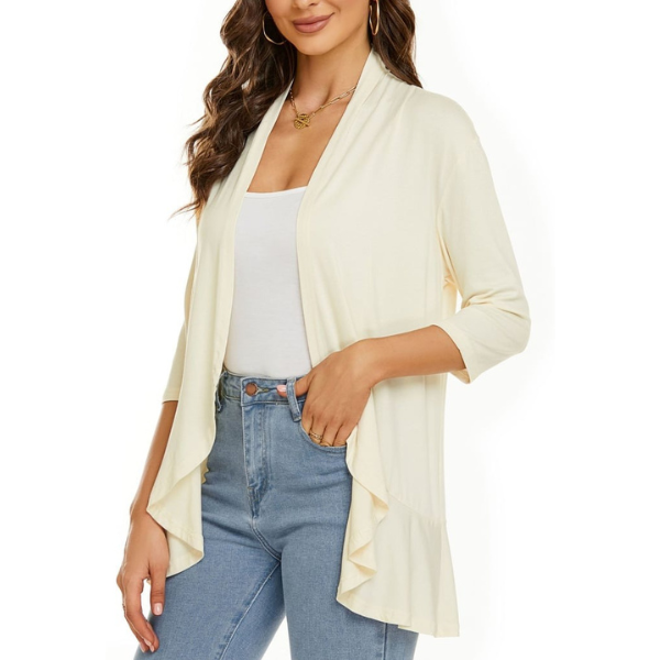 SEVDA - LEICHTER CARDIGAN MIT DREIVIERTELÄRMELN