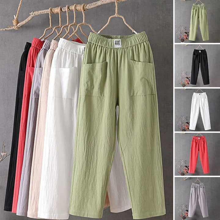 GINA - LOCKERE BAUMWOLLHOSE MIT GERADEM SCHNITT