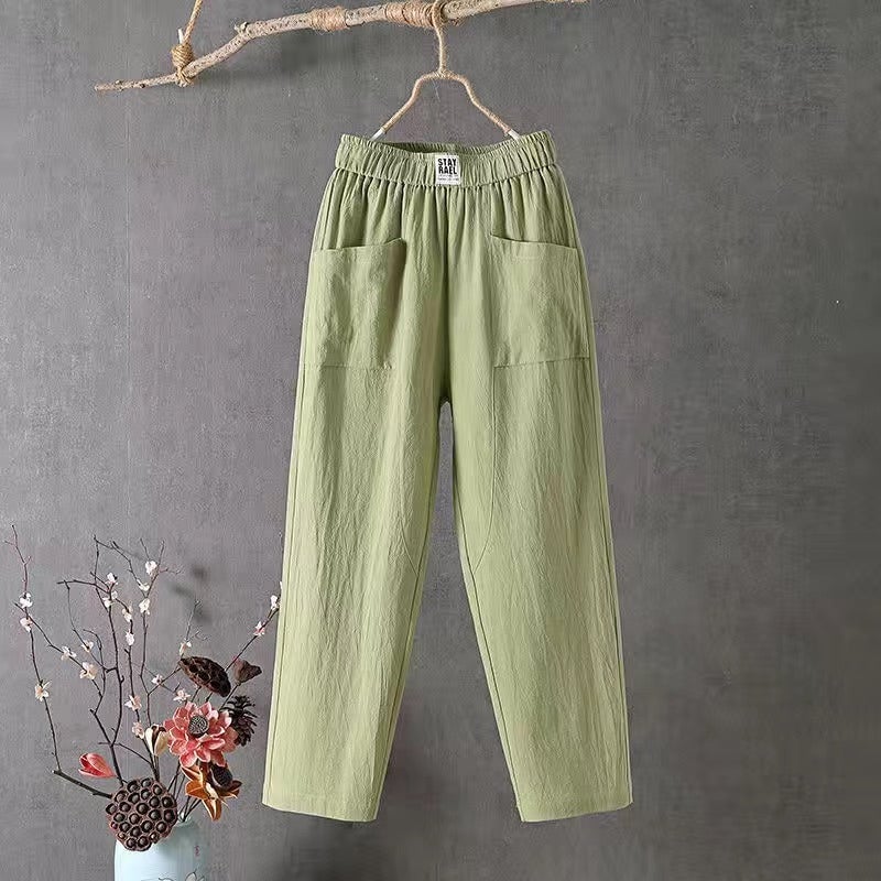 GINA - LOCKERE BAUMWOLLHOSE MIT GERADEM SCHNITT