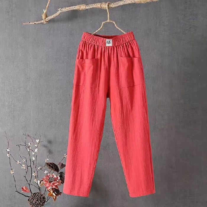GINA - LOCKERE BAUMWOLLHOSE MIT GERADEM SCHNITT