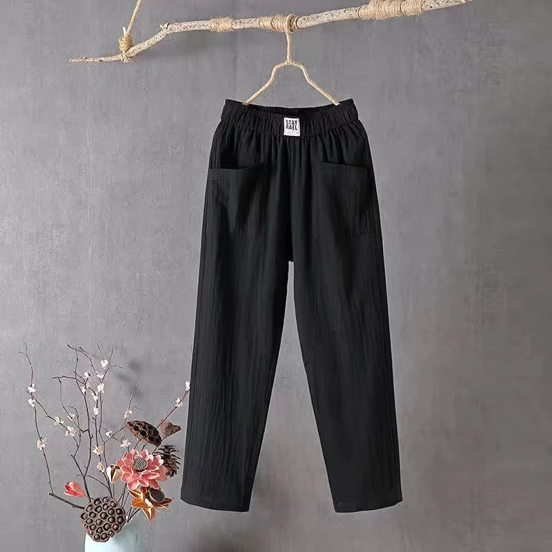GINA - LOCKERE BAUMWOLLHOSE MIT GERADEM SCHNITT