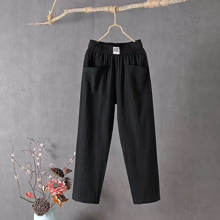GINA - LOCKERE BAUMWOLLHOSE MIT GERADEM SCHNITT