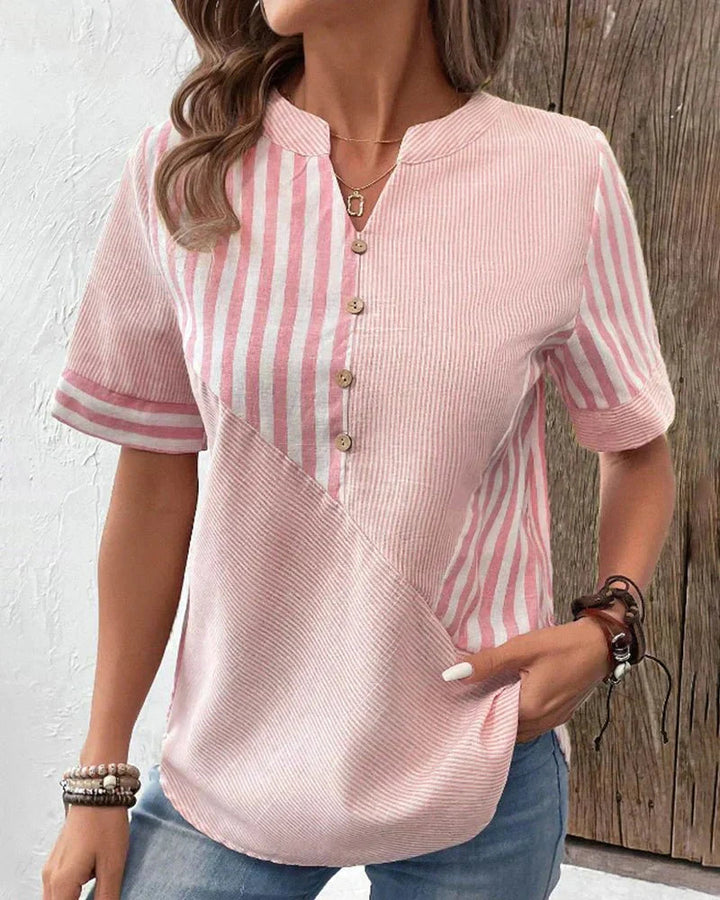LUANA - LOCKERE BLUSE MIT STREIFENMUSTER