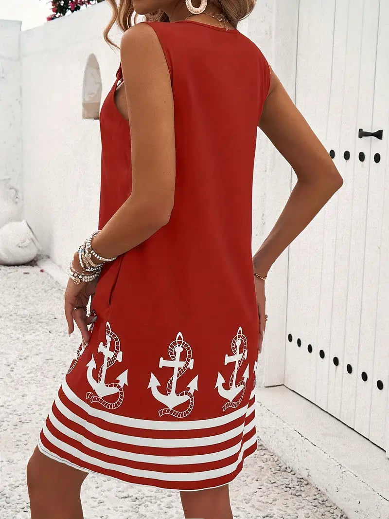BERNA - ÄRMELLOSES KLEID MIT BREITEN TRÄGERN