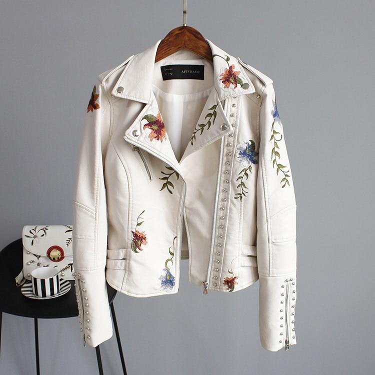 NIXIE - JACKE AUS BESTICKTEM LEDER