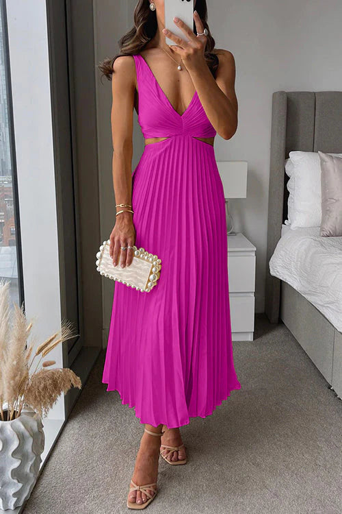SERAP - PLISSIERTES KLEID MIT SEITLICHEN AUSSCHNITTEN
