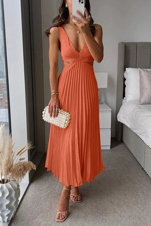 SERAP - PLISSIERTES KLEID MIT SEITLICHEN AUSSCHNITTEN