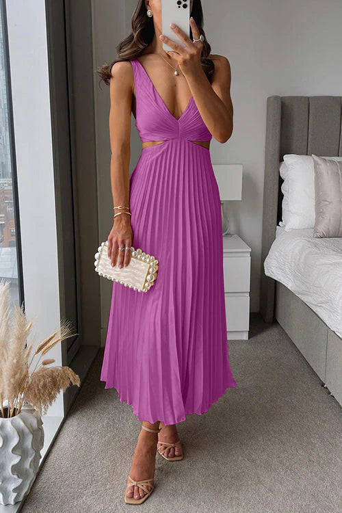 SERAP - PLISSIERTES KLEID MIT SEITLICHEN AUSSCHNITTEN