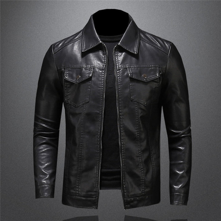 EDWARD - JACKE AUS ENG ANLIEGENDEM LEDER