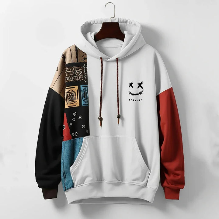 ALBRECHT - BEDRUCKTER KAPUZENPULLOVER