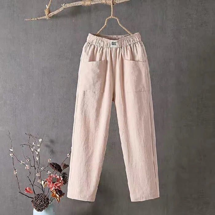 GINA - LOCKERE BAUMWOLLHOSE MIT GERADEM SCHNITT