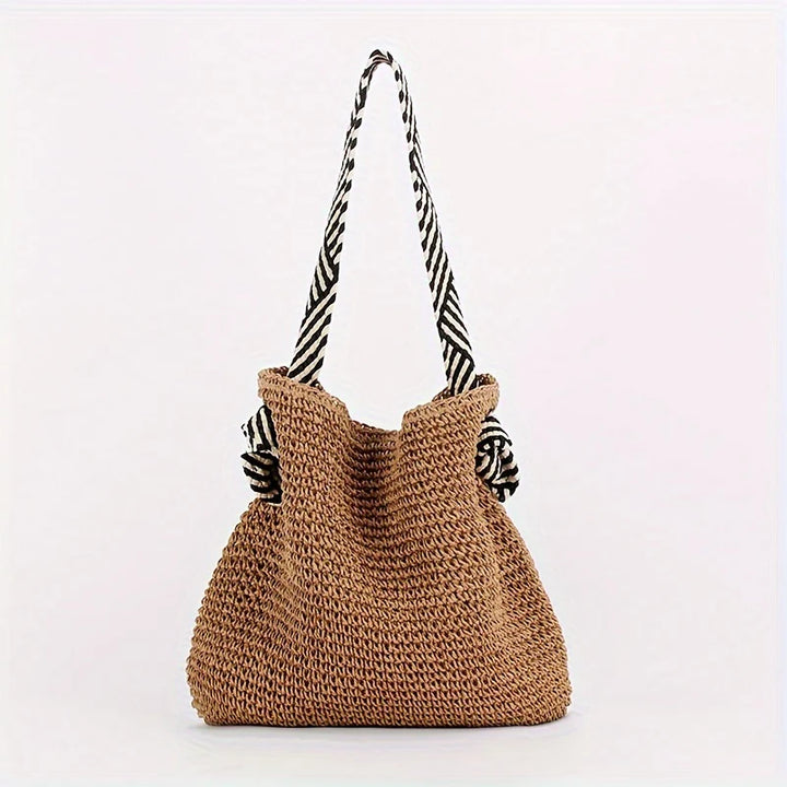 SHALEEN - GEFLOCHTENE TASCHE MIT STOFFHENKELN