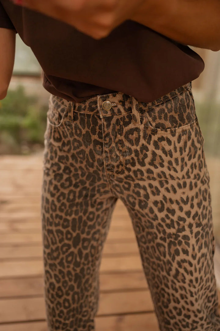 CORNELIA - GERADES HOSE MIT TIERPRINT-MUSTER