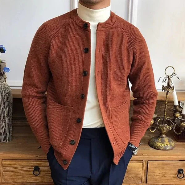 MANFRED - VINTAGE KNOPFSTRICKJACKE