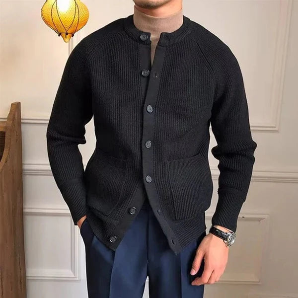 MANFRED - VINTAGE KNOPFSTRICKJACKE