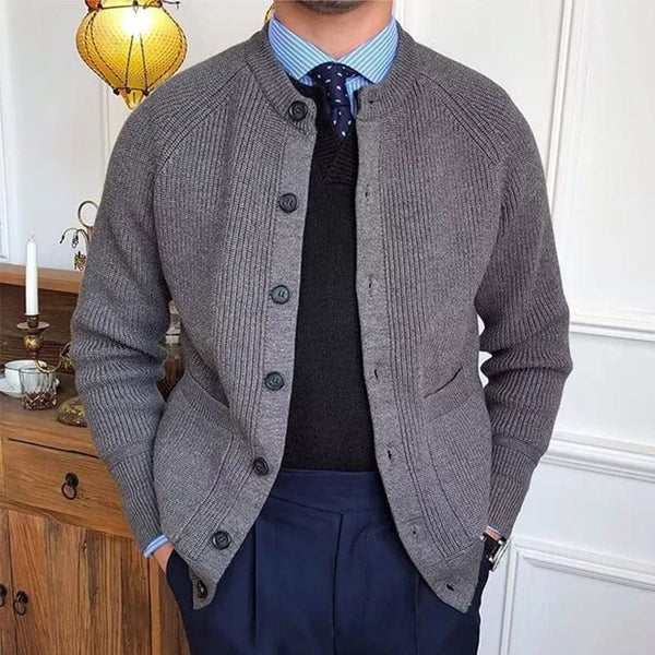 MANFRED - VINTAGE KNOPFSTRICKJACKE