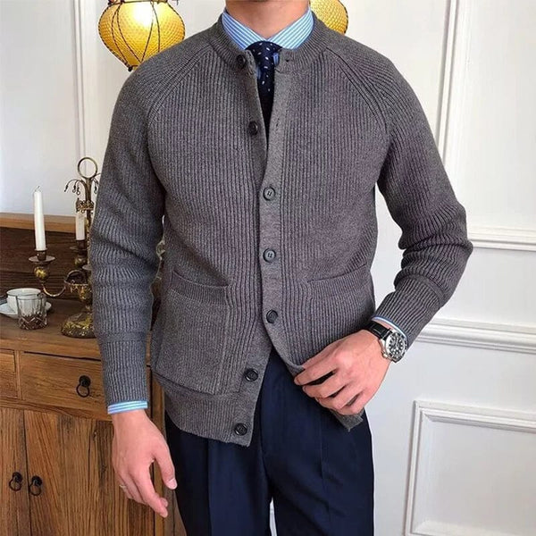 MANFRED - VINTAGE KNOPFSTRICKJACKE