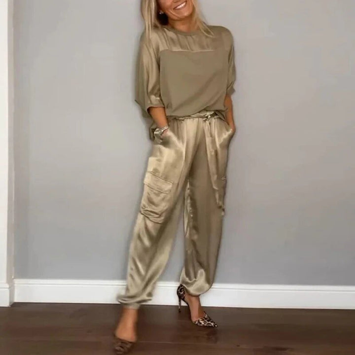 ZITA - SATIN SET UND CARGO-HOSE