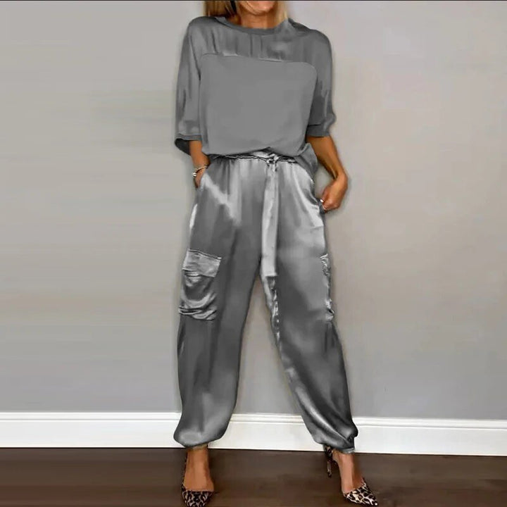 ZITA - SATIN SET UND CARGO-HOSE