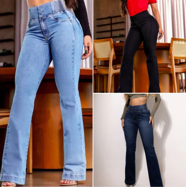 AYSUN - ELASTISCHE AUSGESTELLTE JEANS MIT HOHER TAILLE